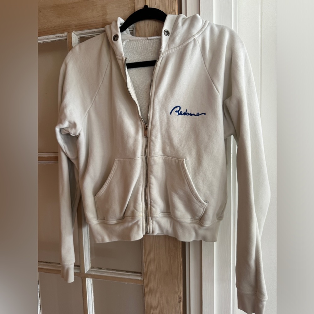 Re/Done Chain Stitch Zip Hoodie